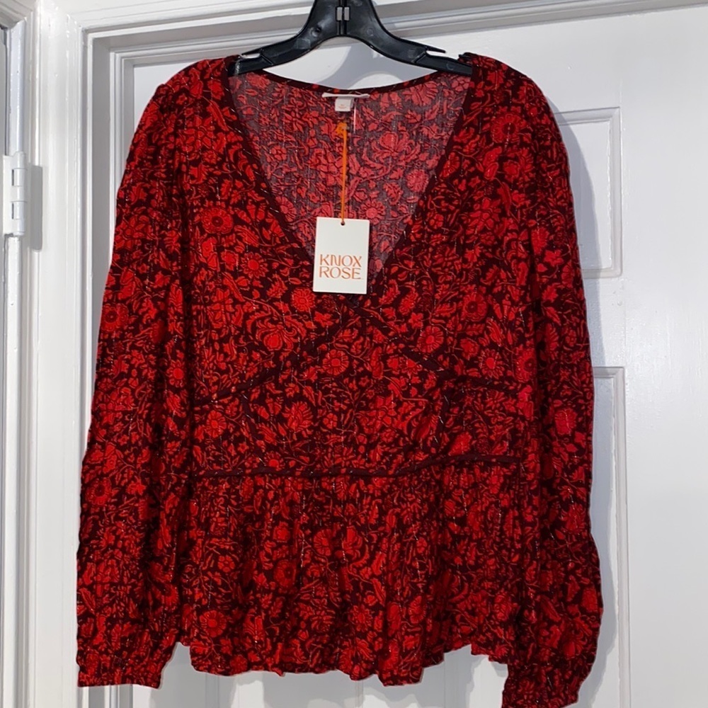 Knox rose size xl nwt red blouse